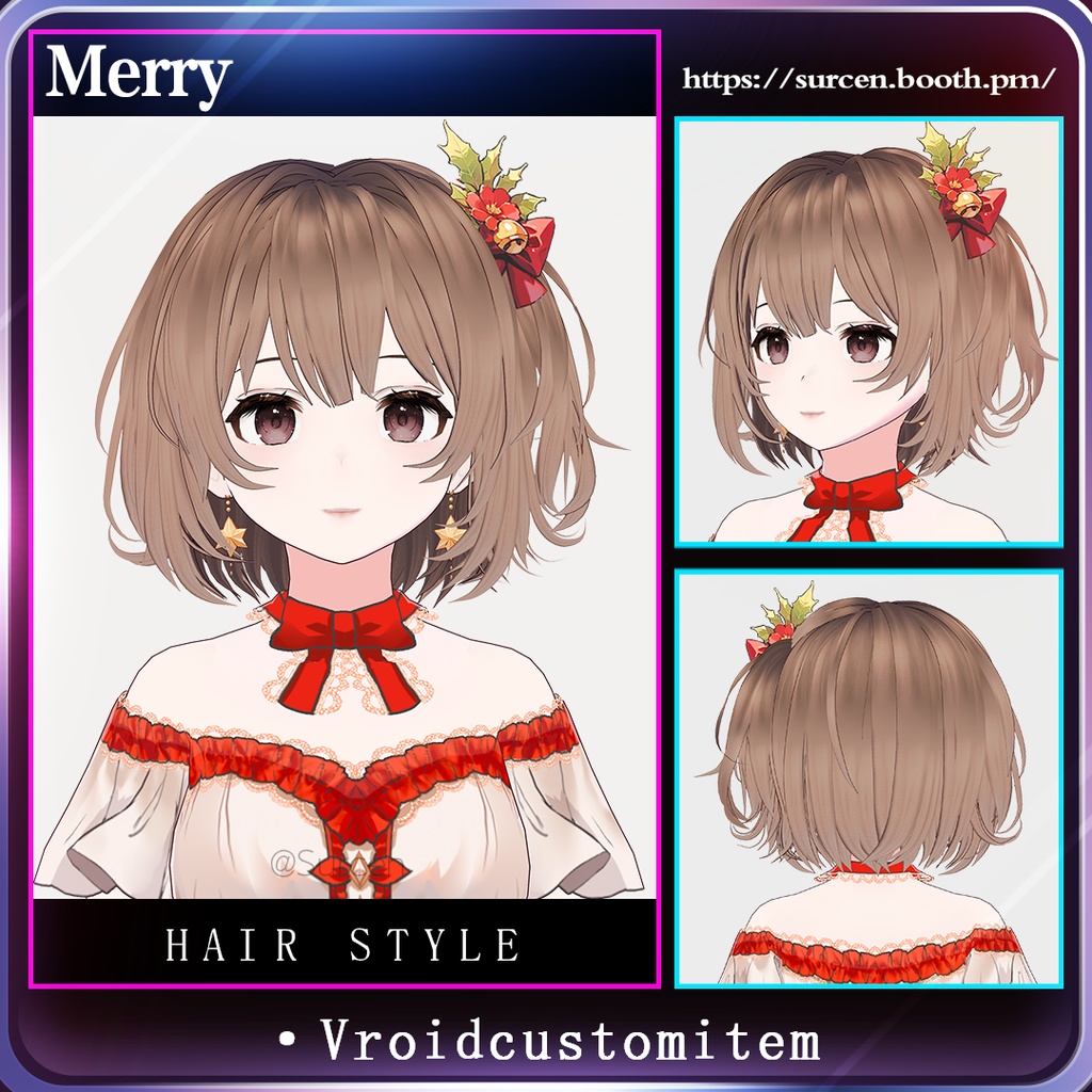 [Vroid] Short hair / One side ponytail / Fluffy Girl hairstyle / Merry