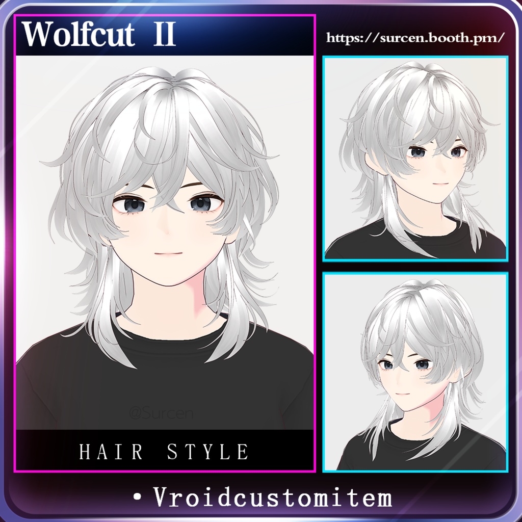 [Vroid] Wolfcut Ⅱ/ Fluffly hair / M Bangs / Boy hair