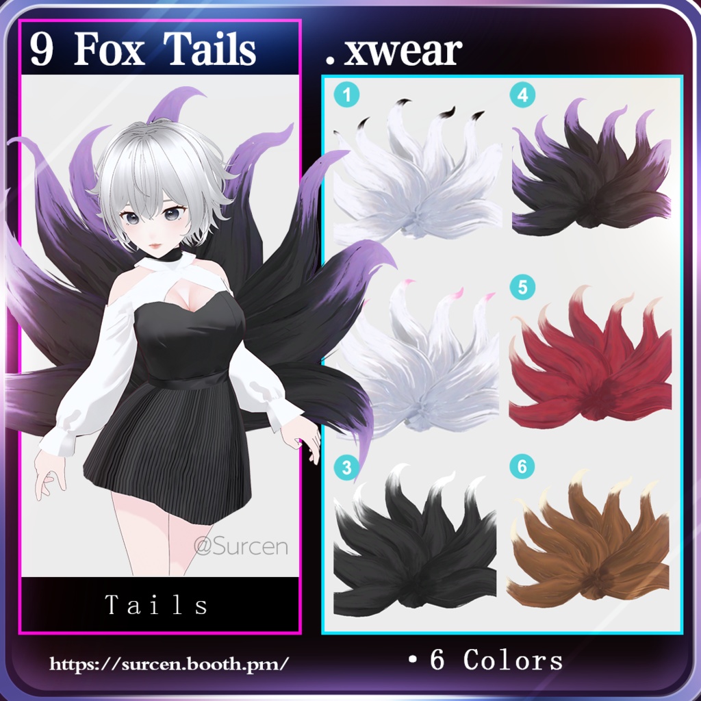 [Vroid][XWear] Nine Fox Tails