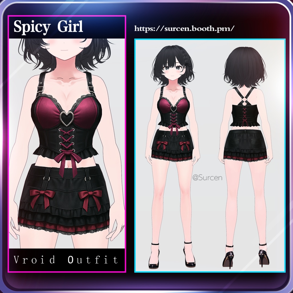 [Vroid] Sweet Gothic Style / Spicy Girl (4 Colors)
