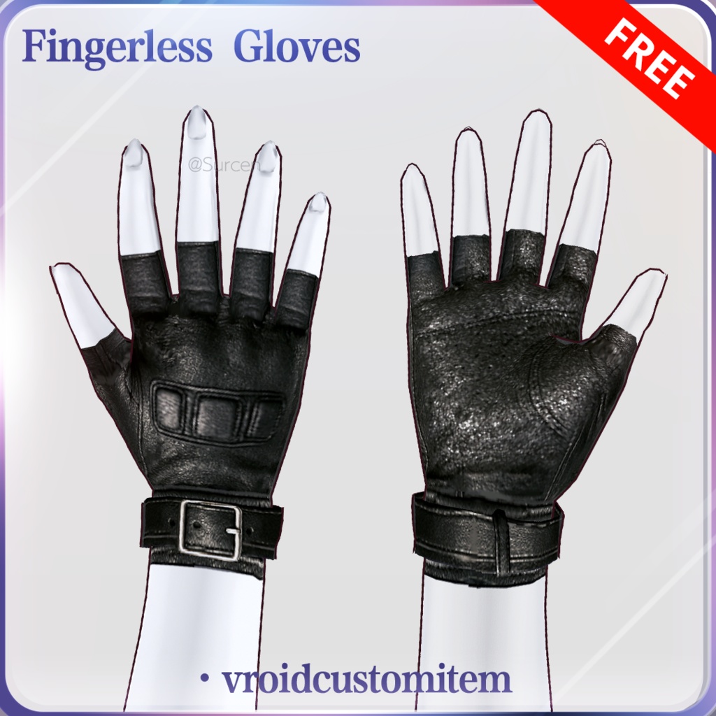 [无料][Vroid] Free Gloves / Leather / Tactical Gloves / Fingerless