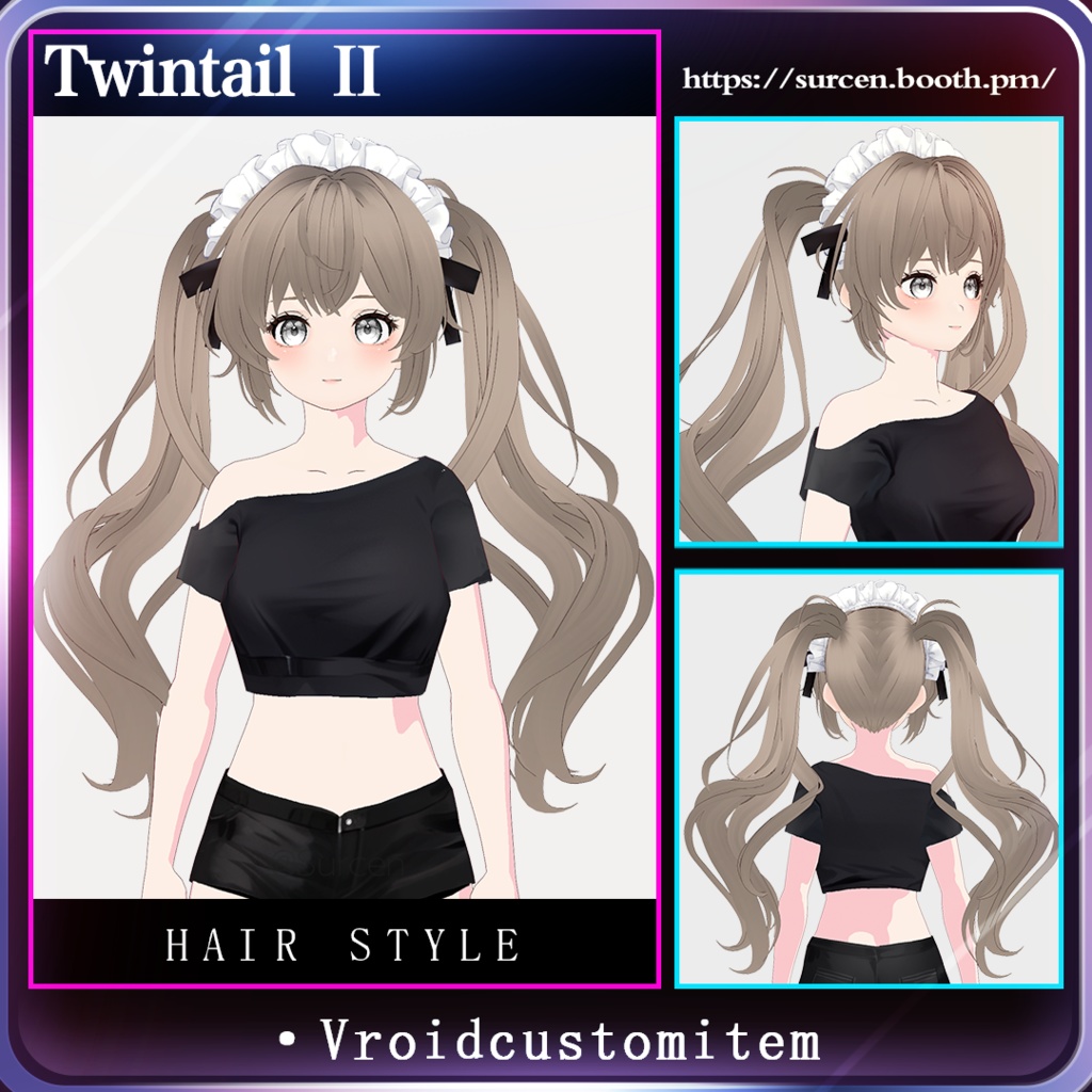 [Vroid] TwintailⅡ / Girl hair preset