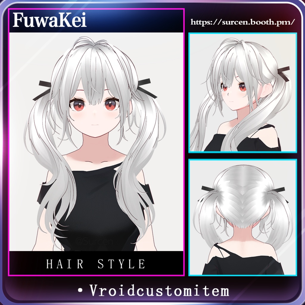 [Vroid] FuwaKei hairstyle / Cute Twintail
