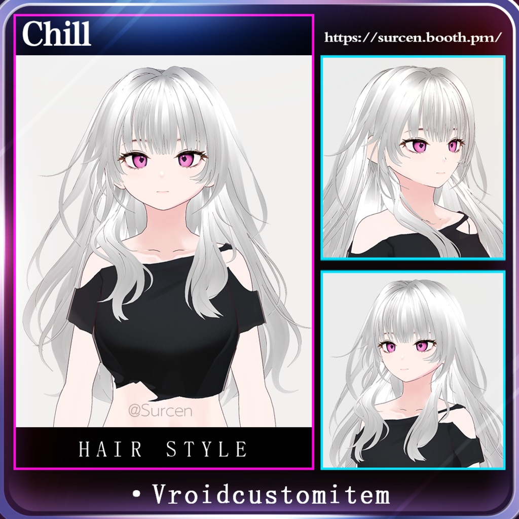 [Vroid] Medium Long / Girl Hairstyle / Chill