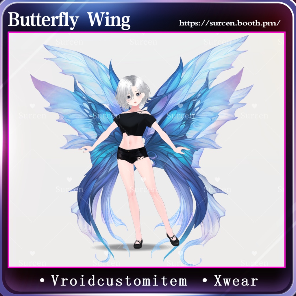 [Vroid][XWear] Butterfly Wing / 4 Style