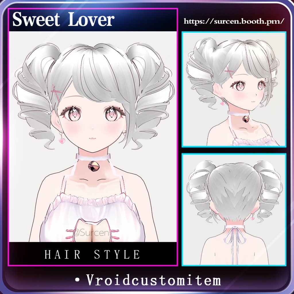 [Vroid] Twin Drill / Cute Girl Hairstyle / Sweet Lover