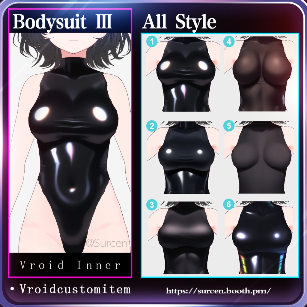 [Vroid] Sexy Bodysuit Ⅲ / 6 Style