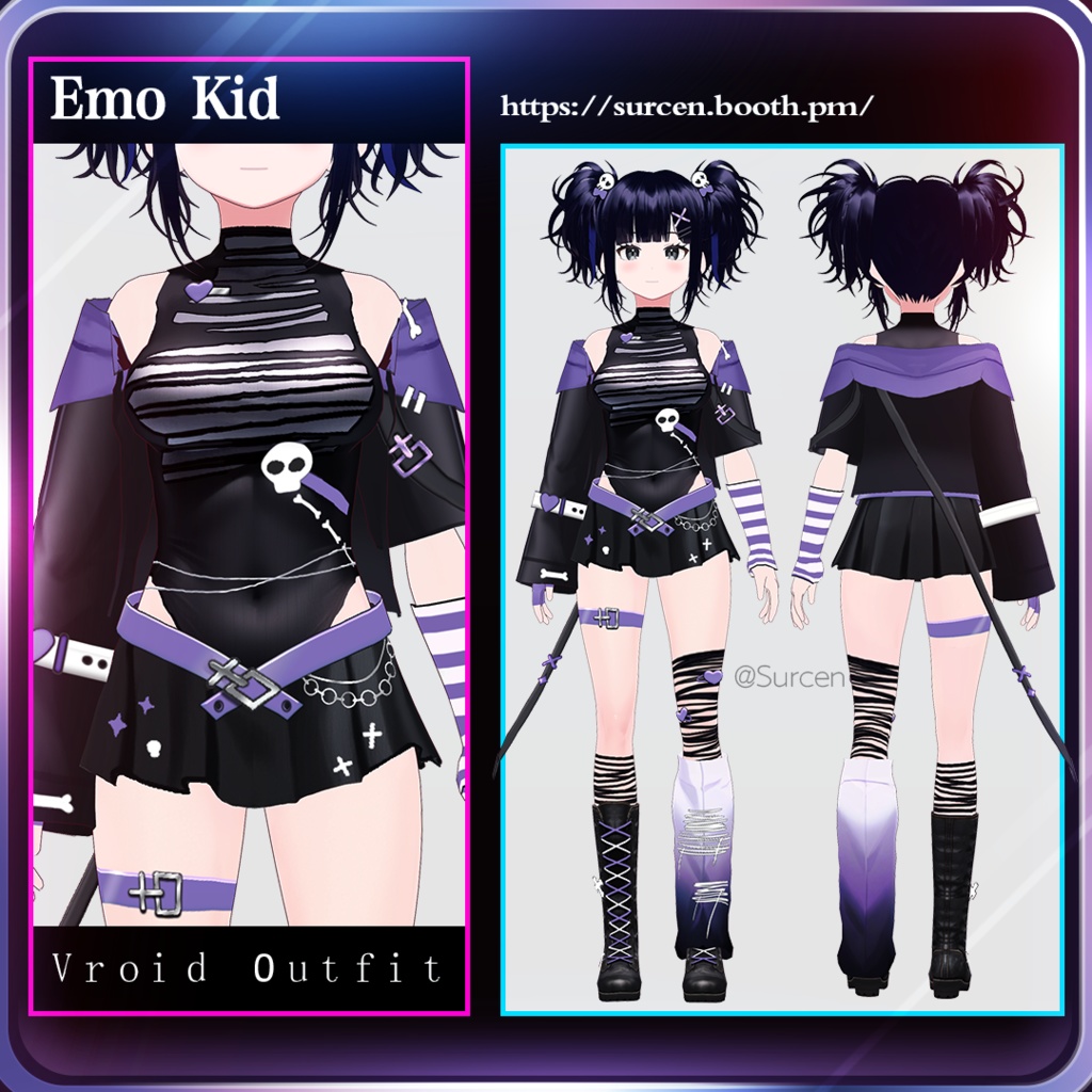 [Vroid] Emo Kid / Punk / Outfit