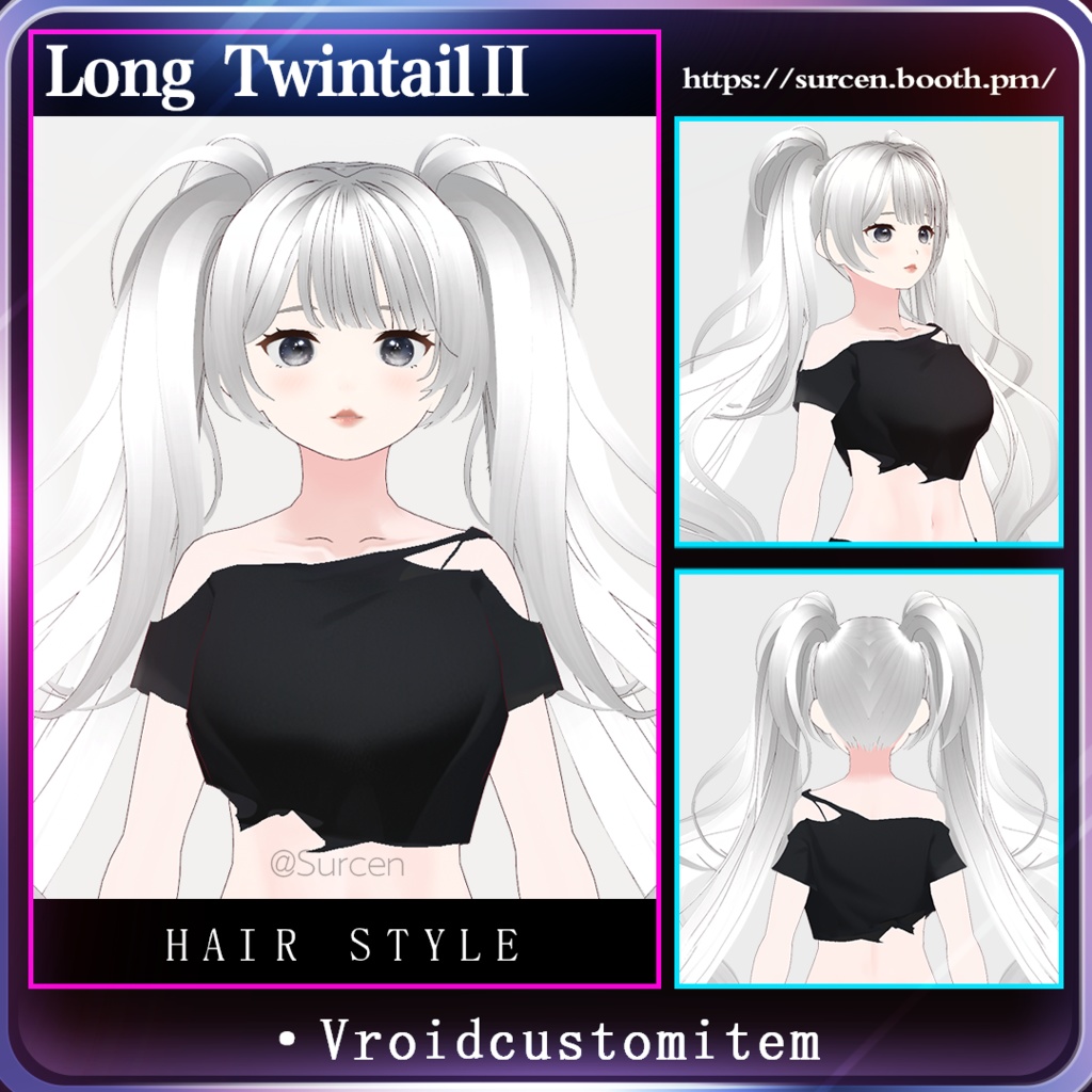 [Vroid] Long Twintail Ⅱ / Girl Hairstyle