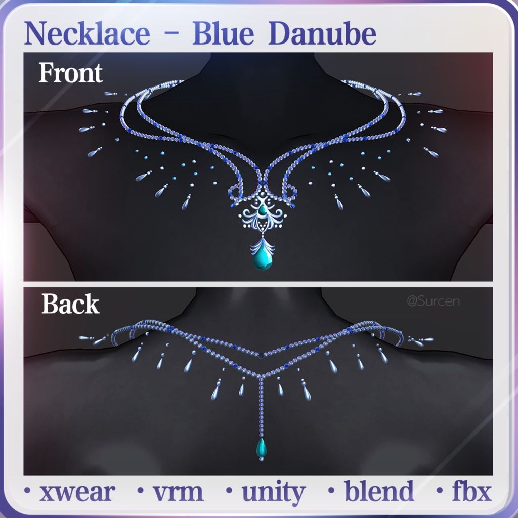[3D Accessory] Necklace - Blue Danube