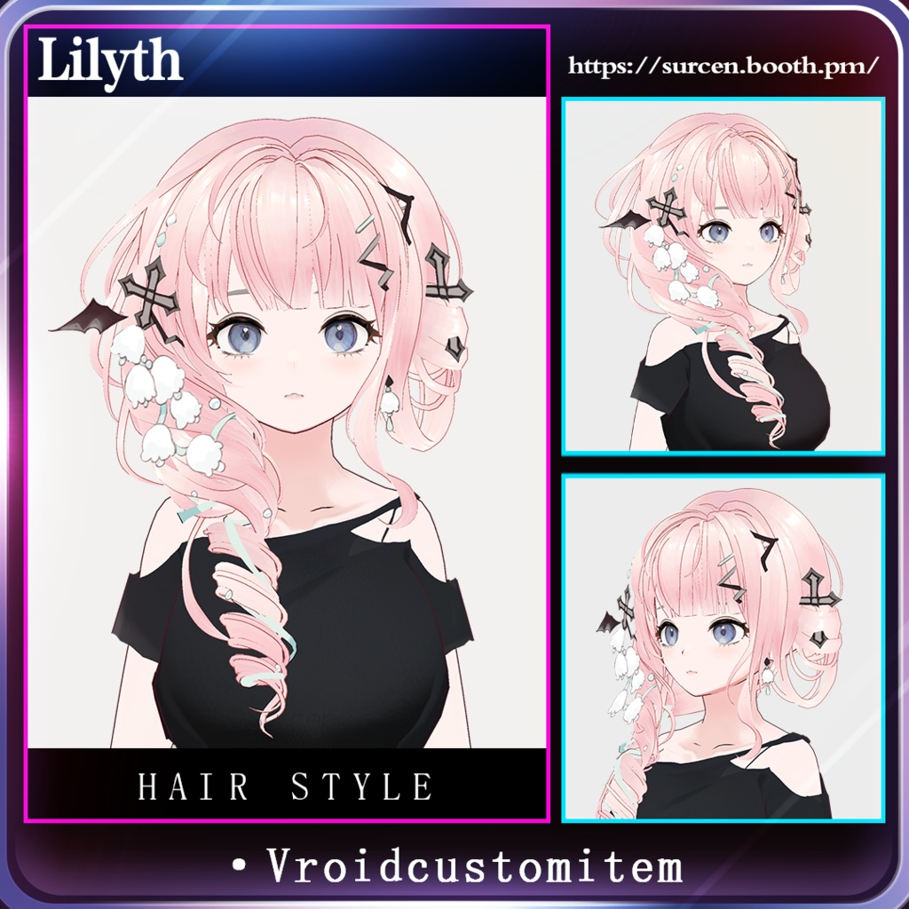 [Vroid] Gothic Lolita / Dark & Sweet / Side Curly Hair / Lilyth