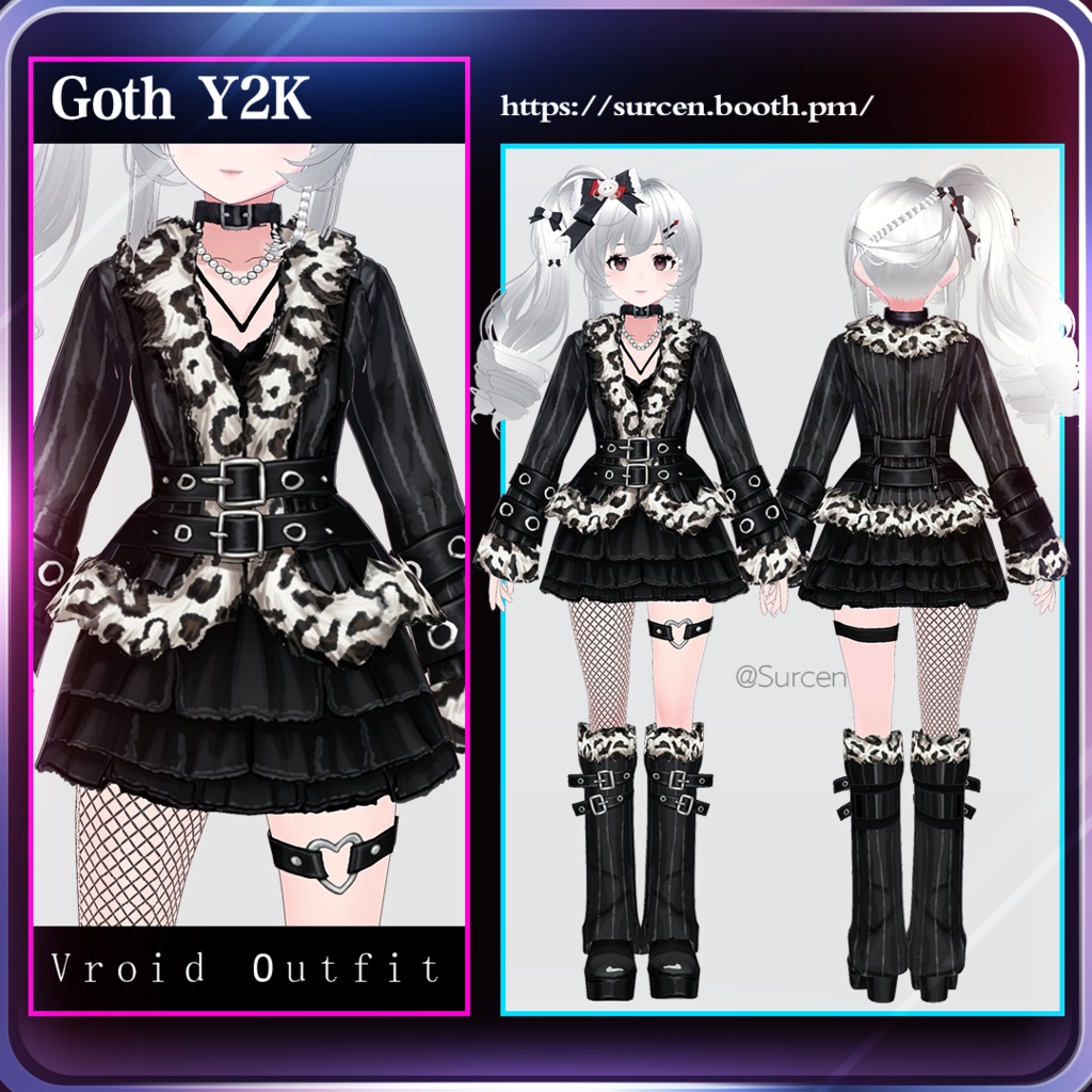 🖤(50%OFF)🖤[Vroid] Gothic Punk Outfit / Y2K