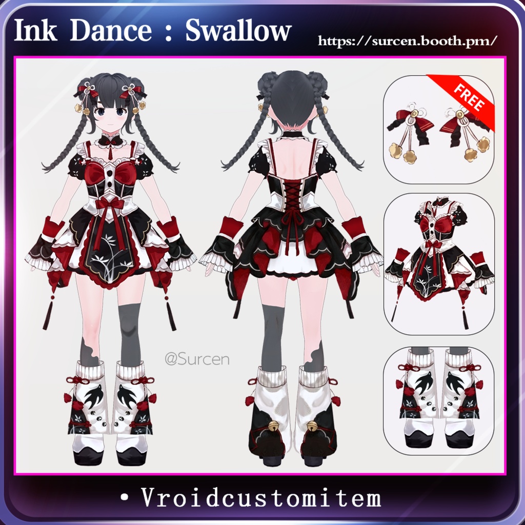 🧧(50%OFF)🧧[Vroid] Chinese New Year Outfit / 墨舞龙燕