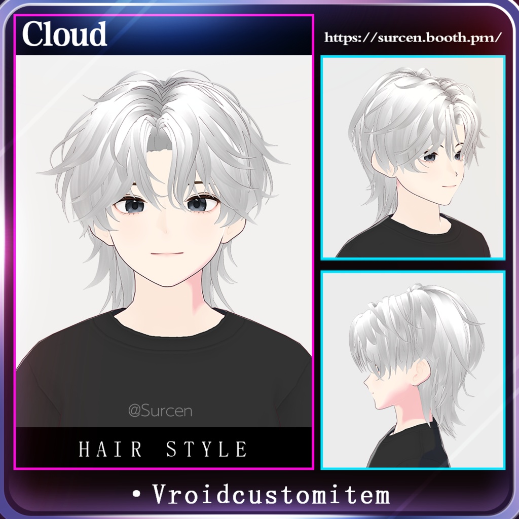 [Vroid] M Bangs / WolfCut / Mullet / Cloud