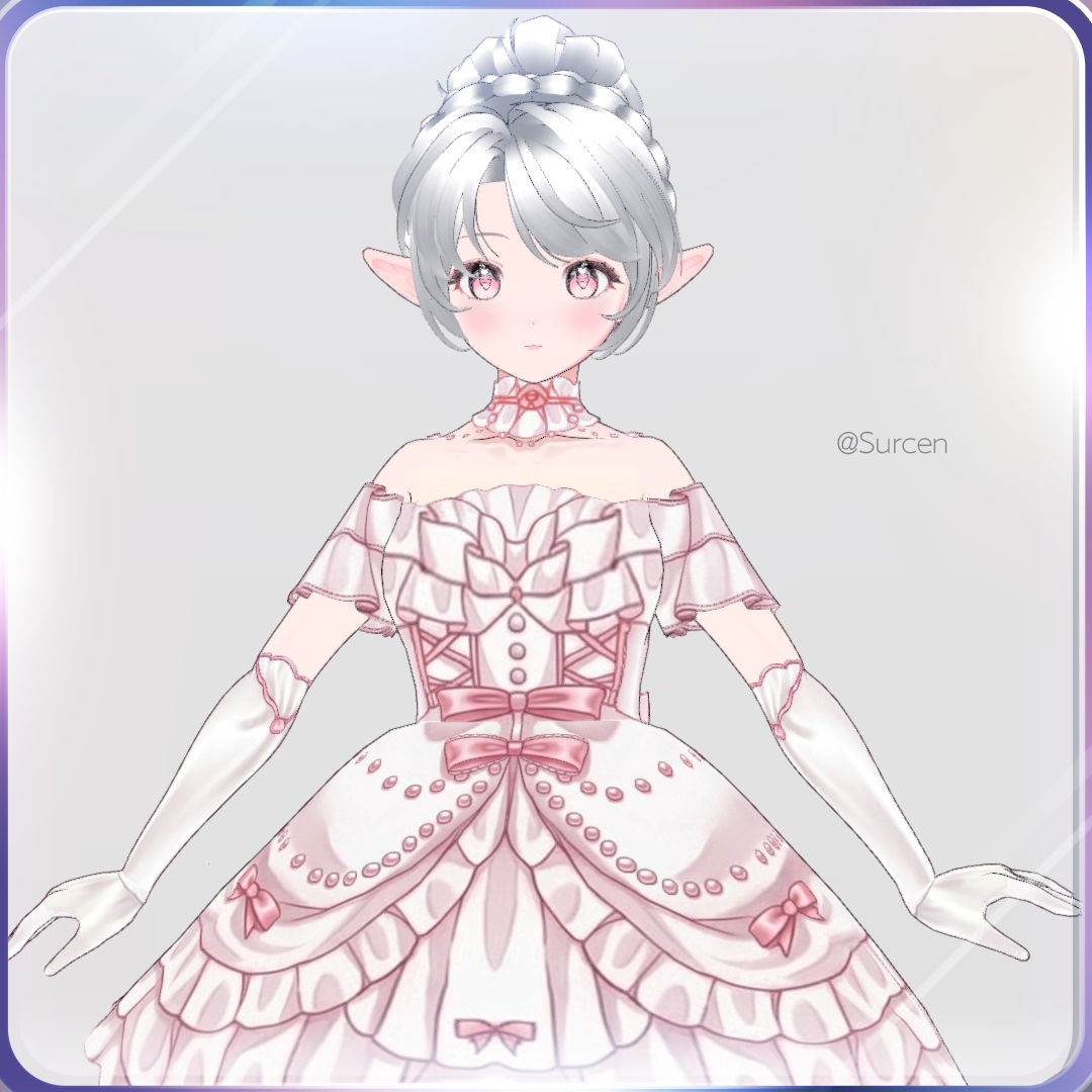 [Vroid] Pink Dress / Valentine - Surcen - BOOTH