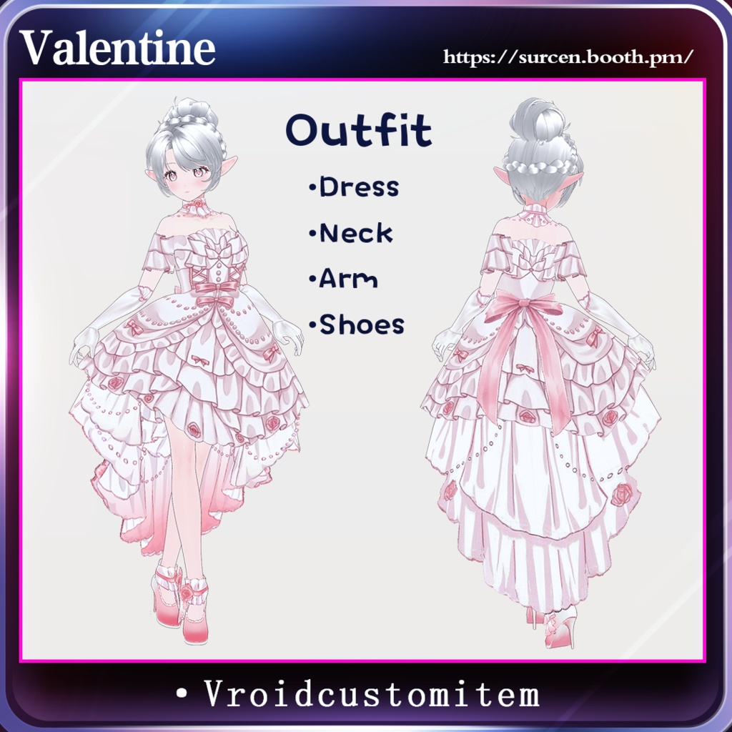 [Vroid] Pink Dress / Valentine