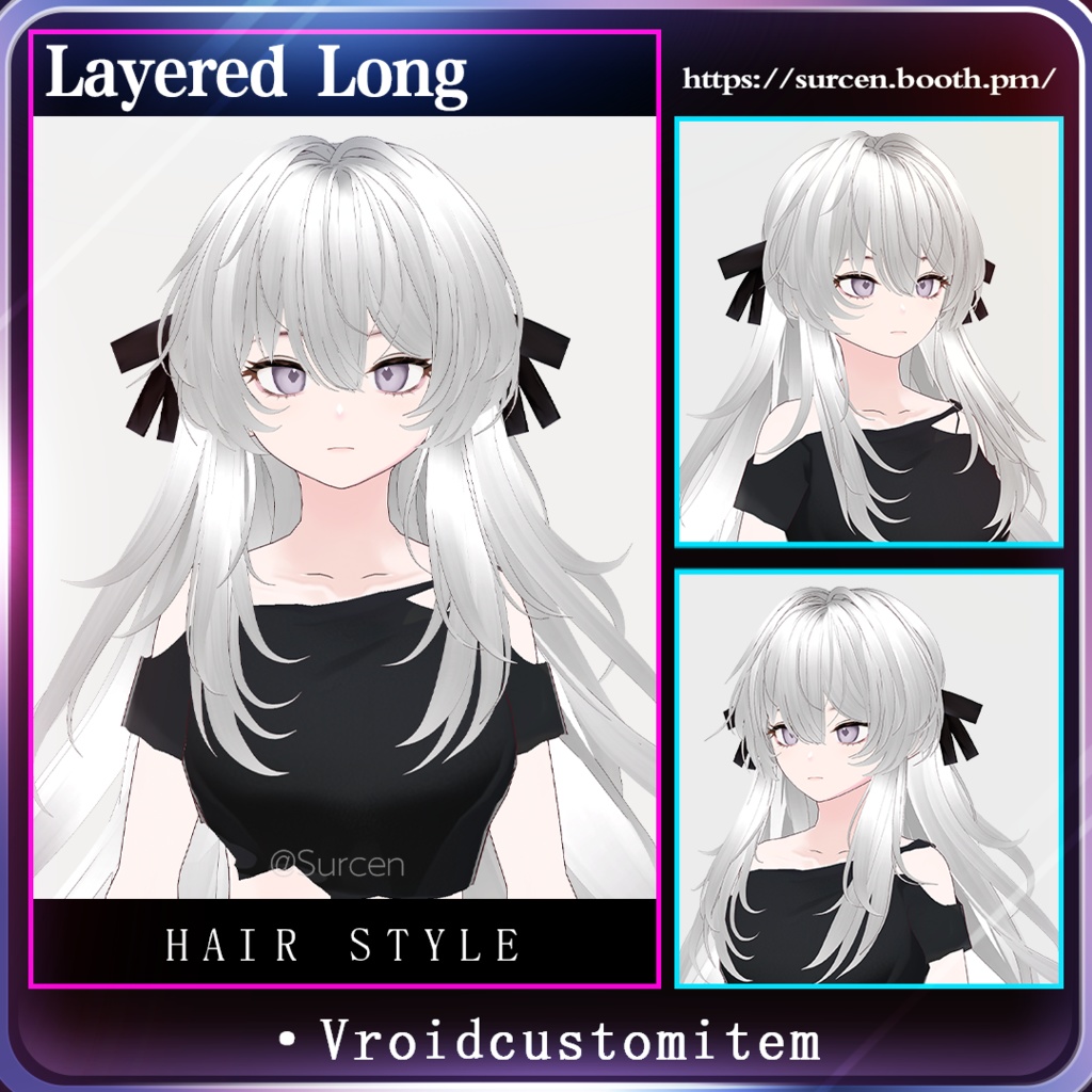 [Vroid] Layered Long Hair / Girl Hairstyle