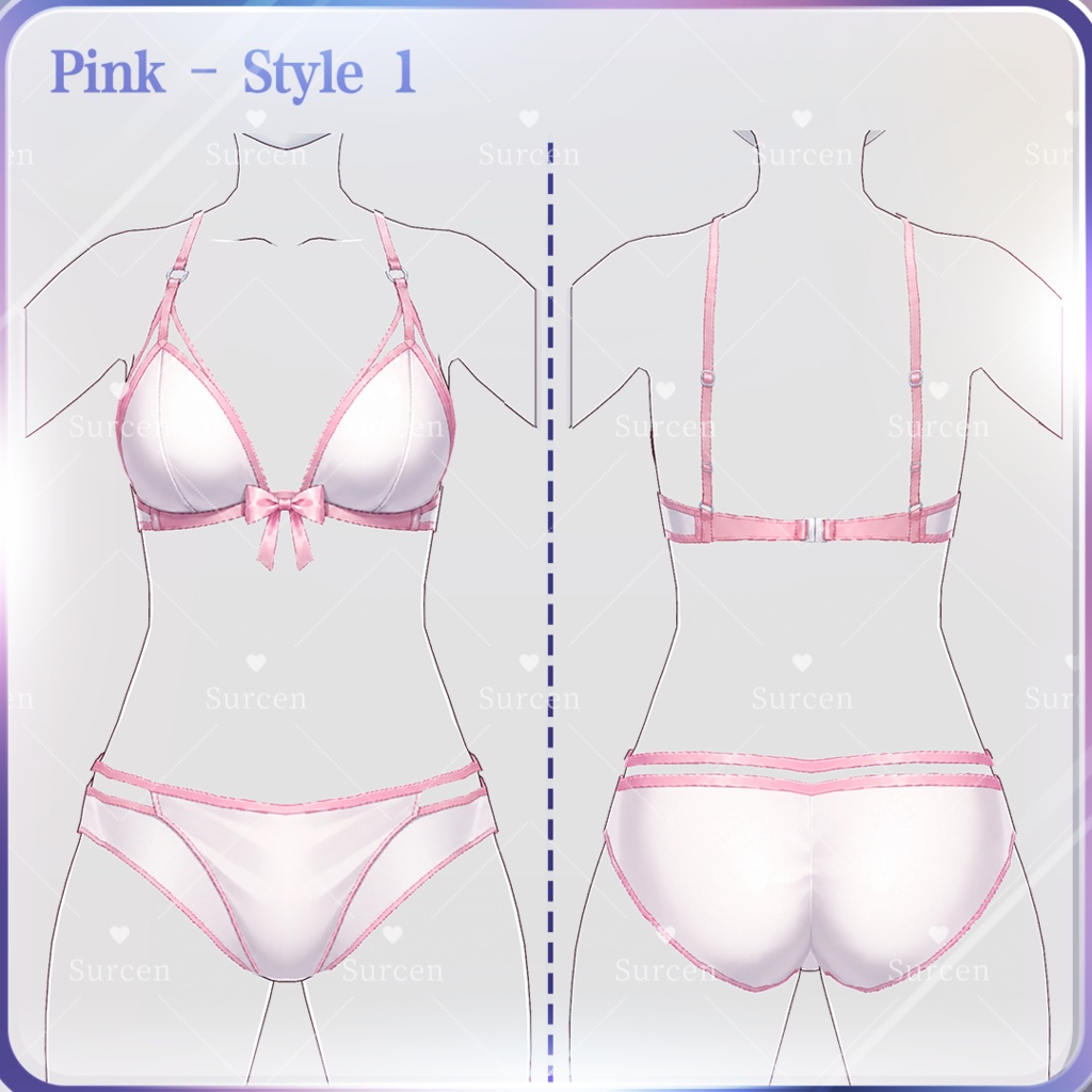 [Vroid] Lingerie - Pink (2 Style)