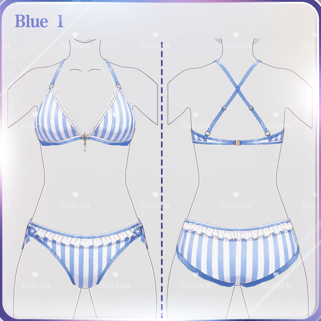 [Vroid] Lingerie - Blue (2 Style)