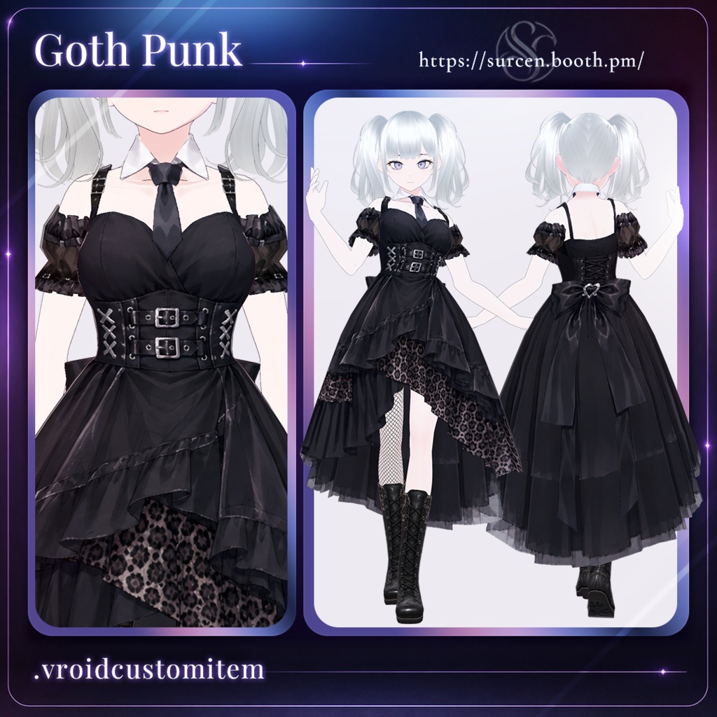 [Vroid] Goth Punk Dress / Outfit