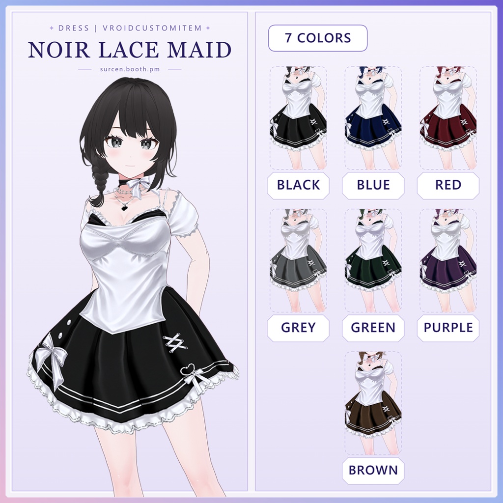 【期間限定50%OFF】 Noir Lace Maid / Dress | 7 Colors