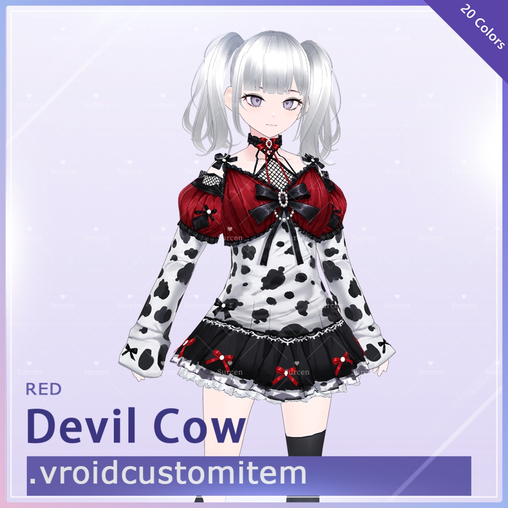 [VRoid] Devil Cow Outfit | 20 Colors