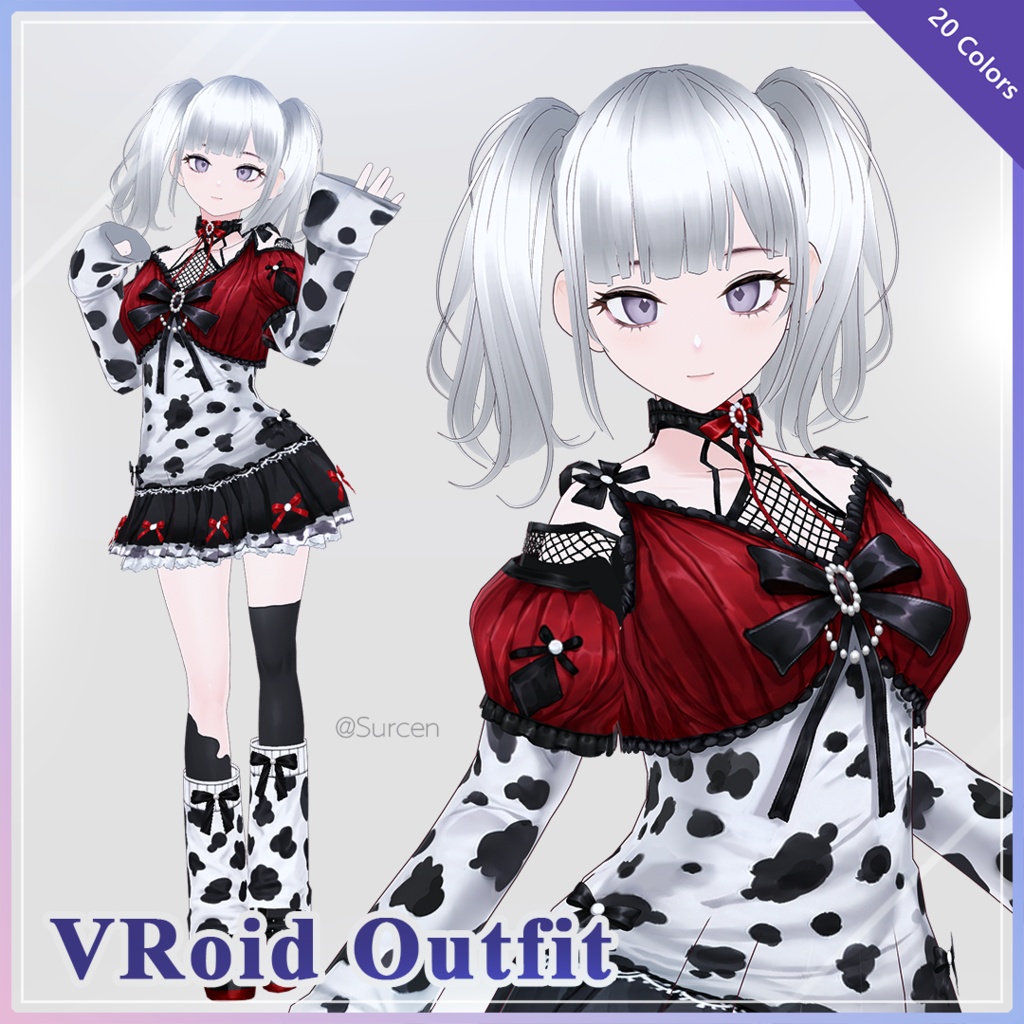 [VRoid] Devil Cow Outfit | 20 Colors