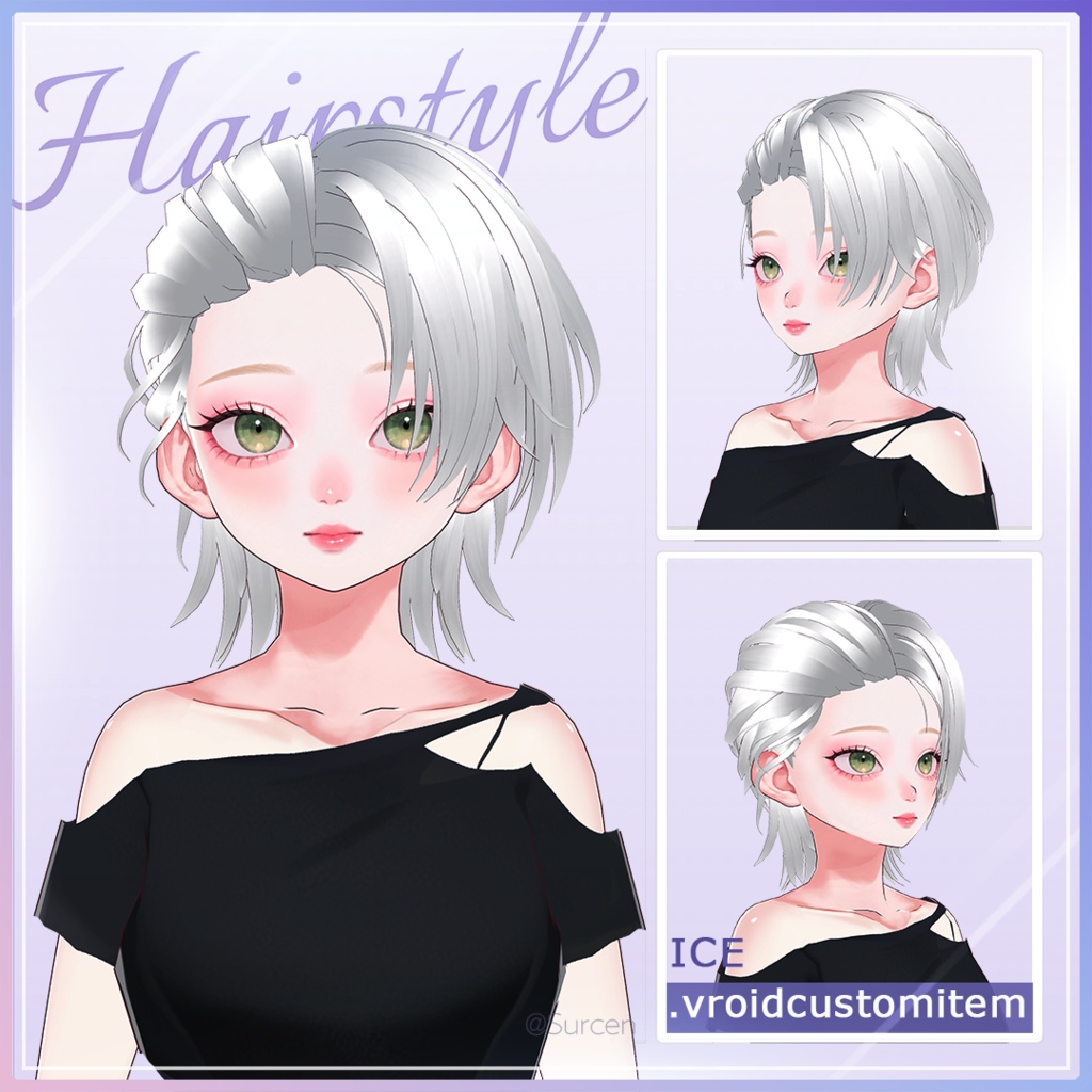 [Vroid] Hairstyle / Half Side / Ice
