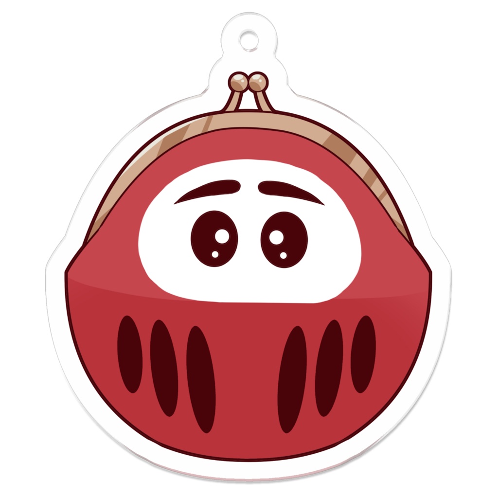 だるまがまぐちアクキー：あかね色