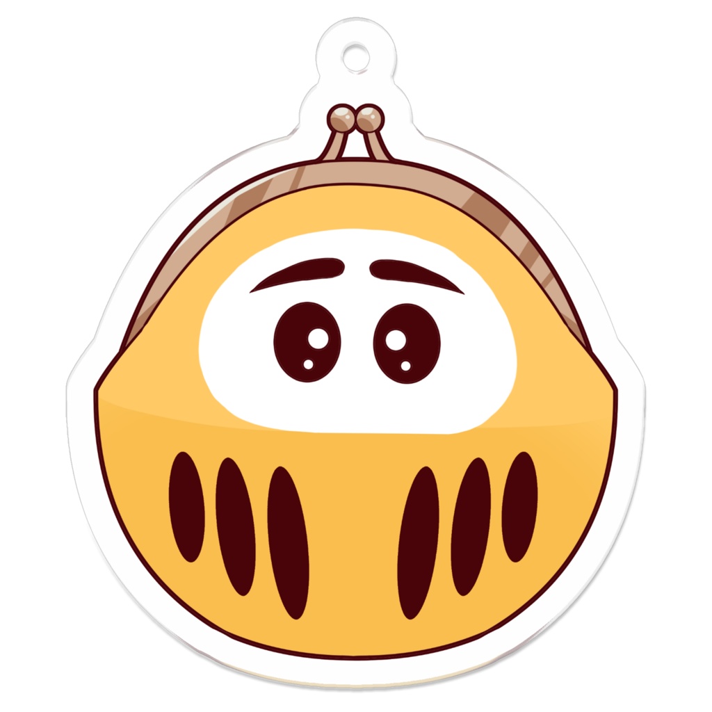 だるまがまぐちアクキー：こがね色