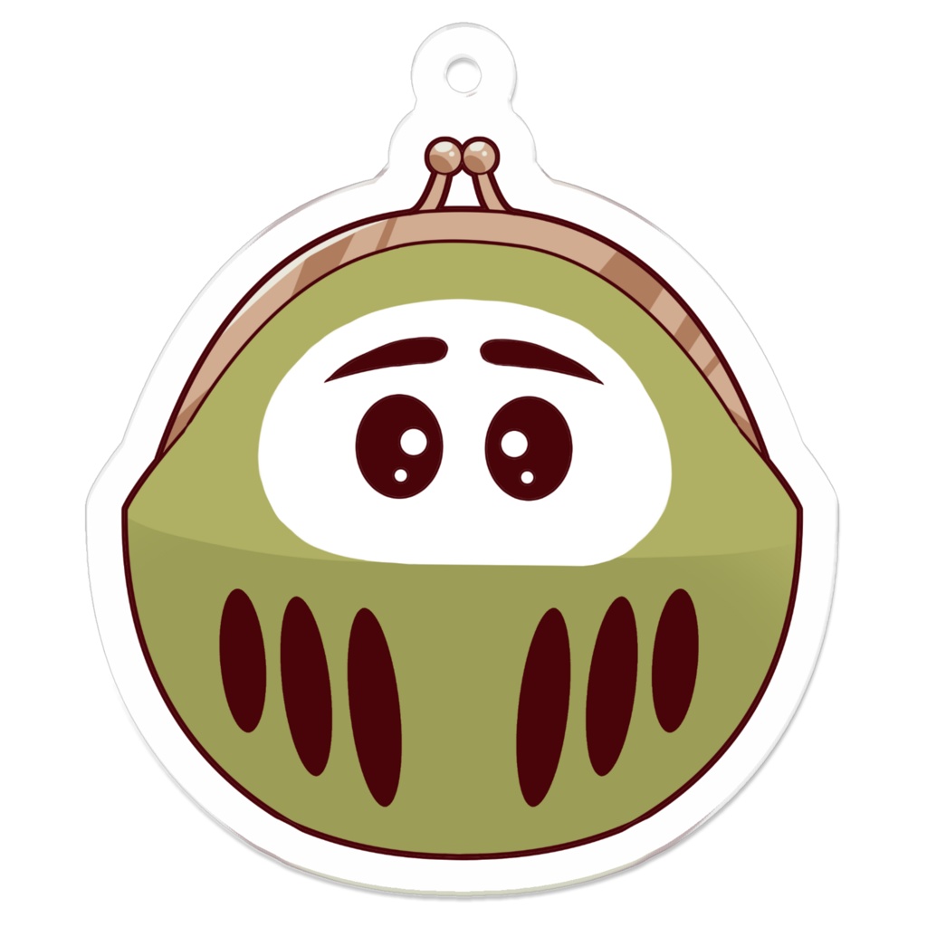 だるまがまぐちアクキー：うぐいす色