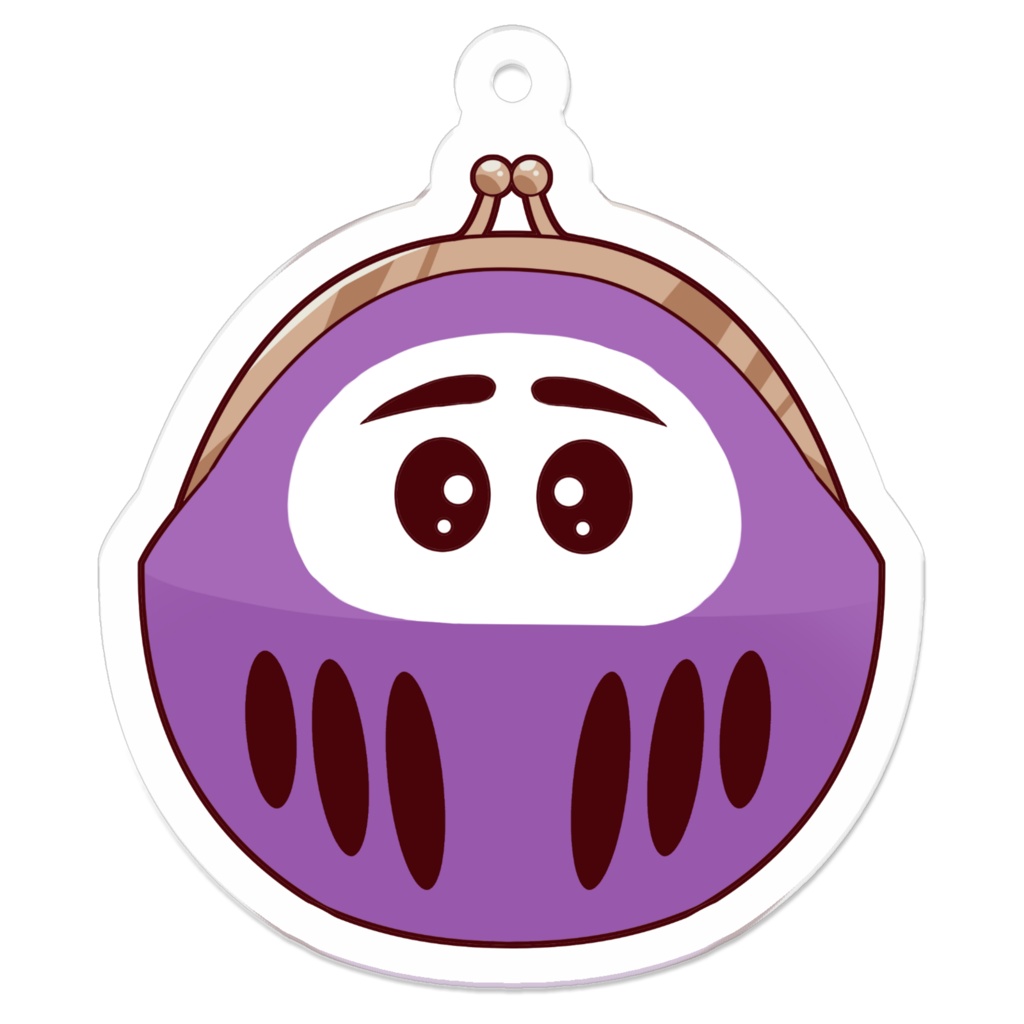 だるまがまぐちアクキー：茄子紺色