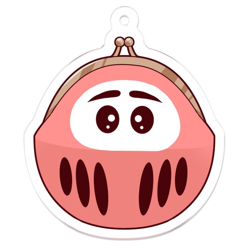 だるまがまぐちアクキー：薄紅色