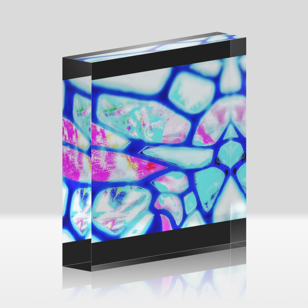 気分の色　-細胞のような碧-　アクリルブロック