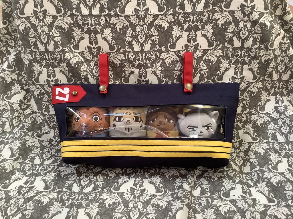 お出かけ窓付きフォゼバッグ 4人用 （上等兵肩章袖章柄）（ポケット Dカン付き）