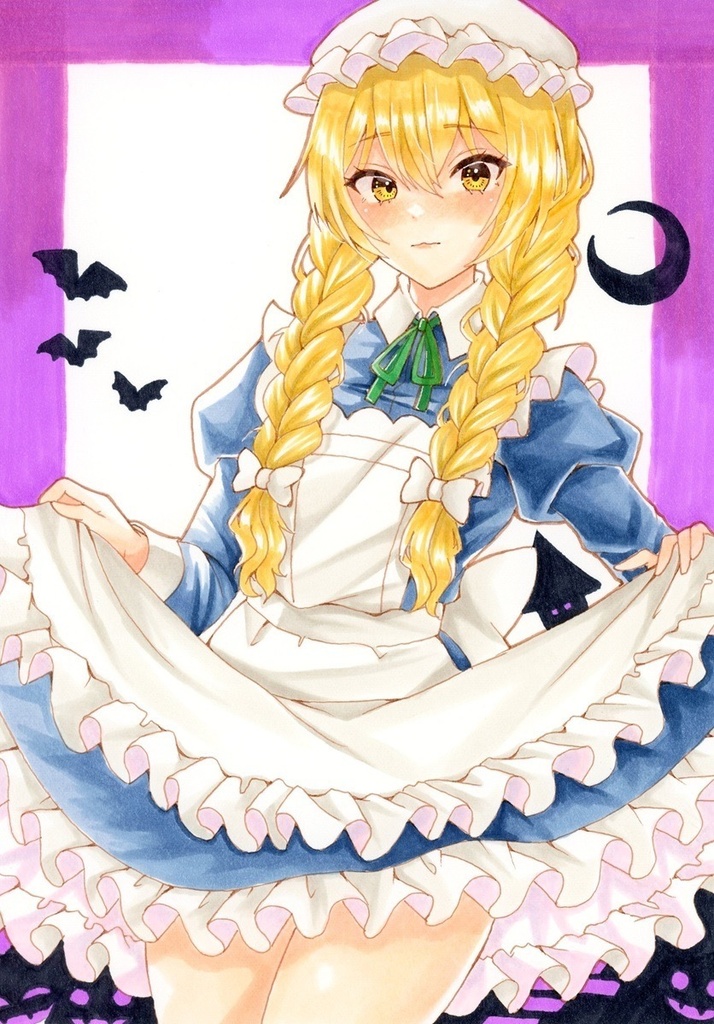 手描きイラスト 霧雨魔理沙 東方Project メイド A5