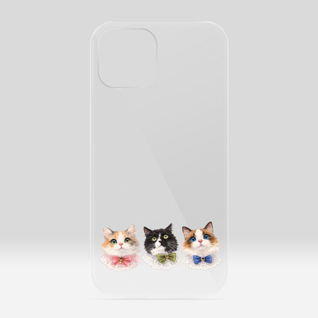 KNC_ねこねこクリアスマホケース
