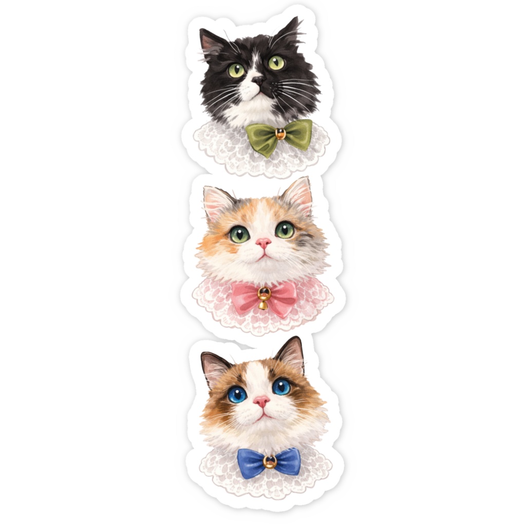 KNC_ねこねこスマホステッカー(縦)