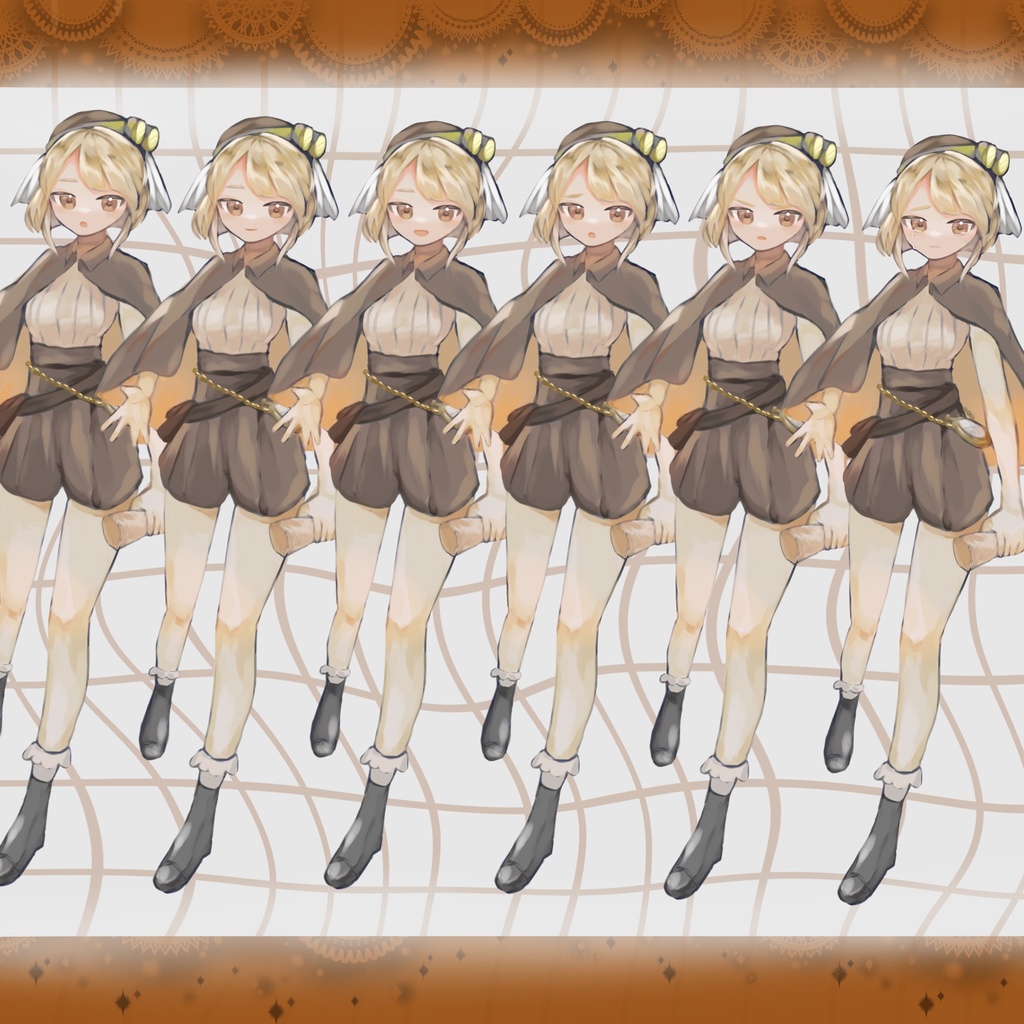 立ち絵素材 スチームパンク風 女の子