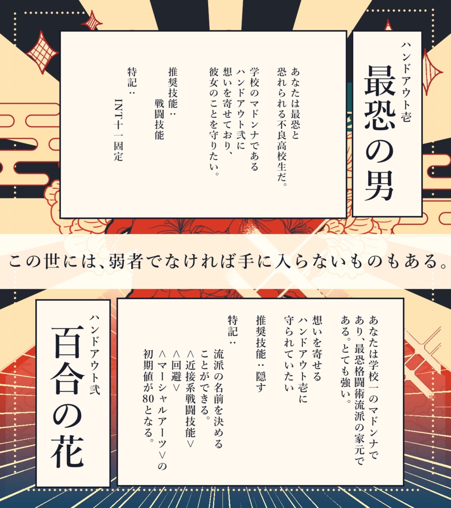 6版CoCシナリオ【立てば芍薬座れば牡丹戦う姿は百合の花】 SPLL:E195412