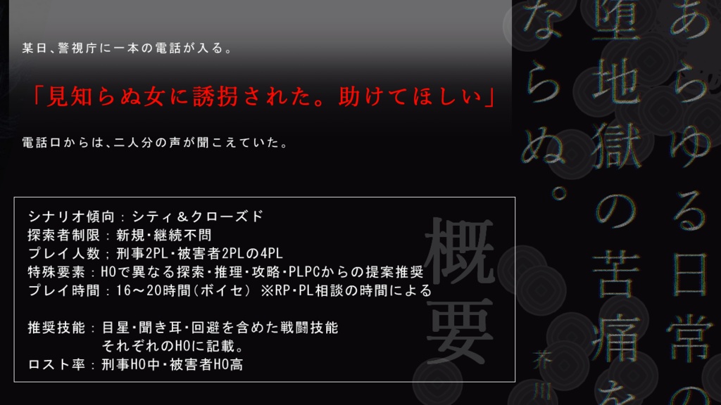 非公式6版CoCシナリオ【一寸先の生】 SPLL:E186019