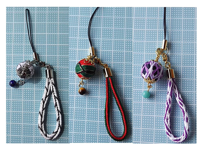 三名槍 組紐とてまりのストラップ