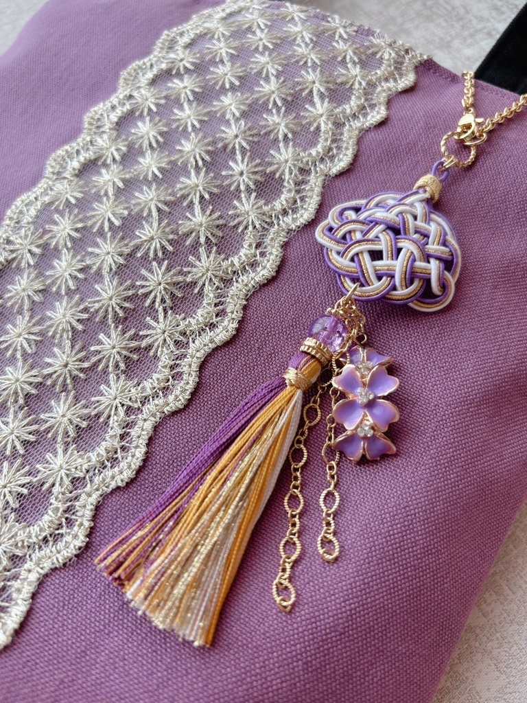 瑞屋×繭結コラボ作品 折りマチトートバッグ×水引チャーム