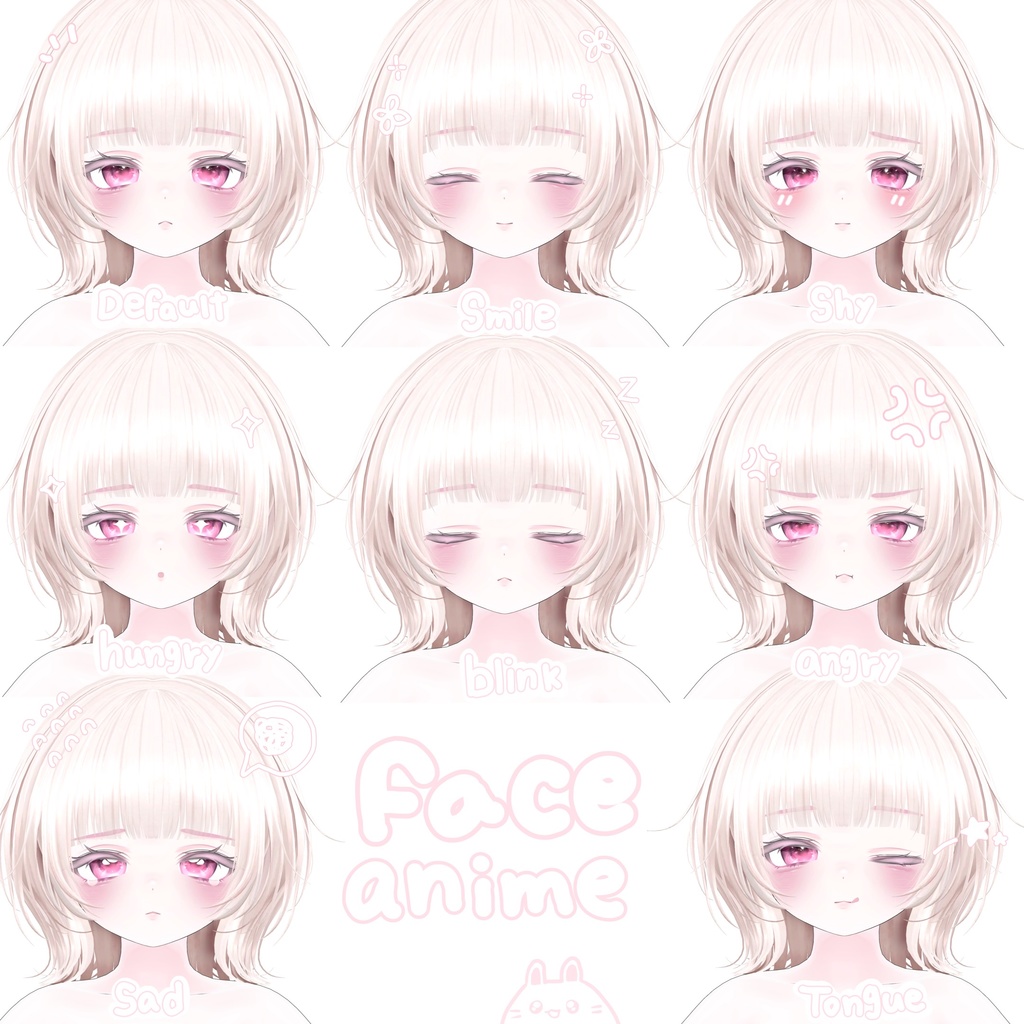 【ミルフィ】 Ი︵𐑼 Milfy Make up texture & face anime ⊹﹢⯎