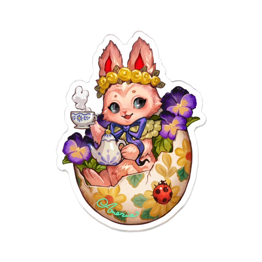 【FluffyPuca】アクリルバッジ ‐Happy Easter‐