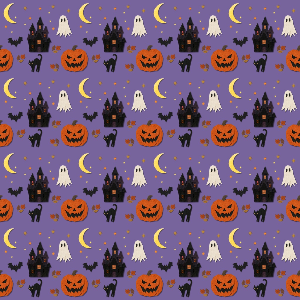 切り絵風ハロウィンデジタルペーパー