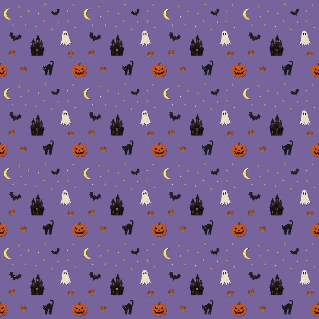 切り絵風ハロウィンデジタルペーパー