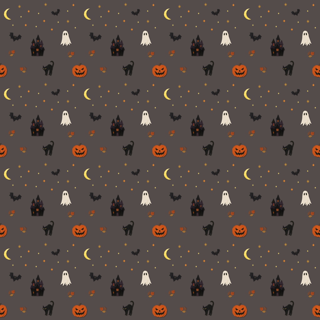 切り絵風ハロウィンデジタルペーパー