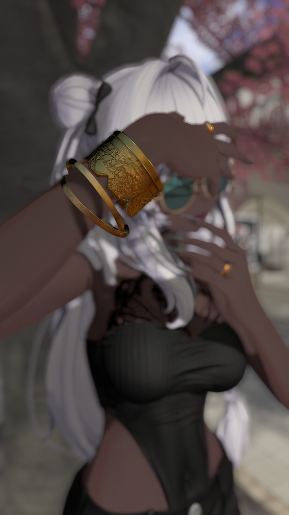 【VRChat用】Gold accessory ブレスレッド 指輪