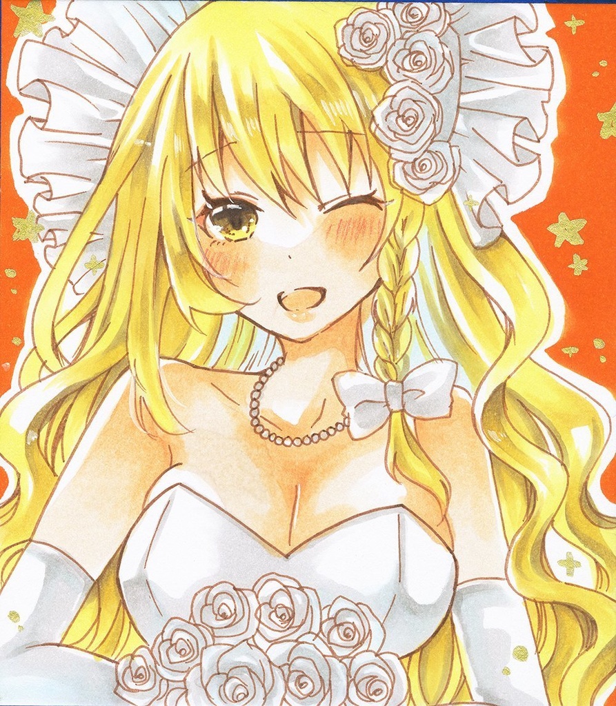 自作手描きイラスト 小色紙